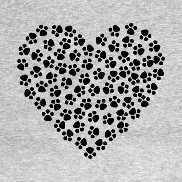 Paw Print Heart by PatrioTEEism